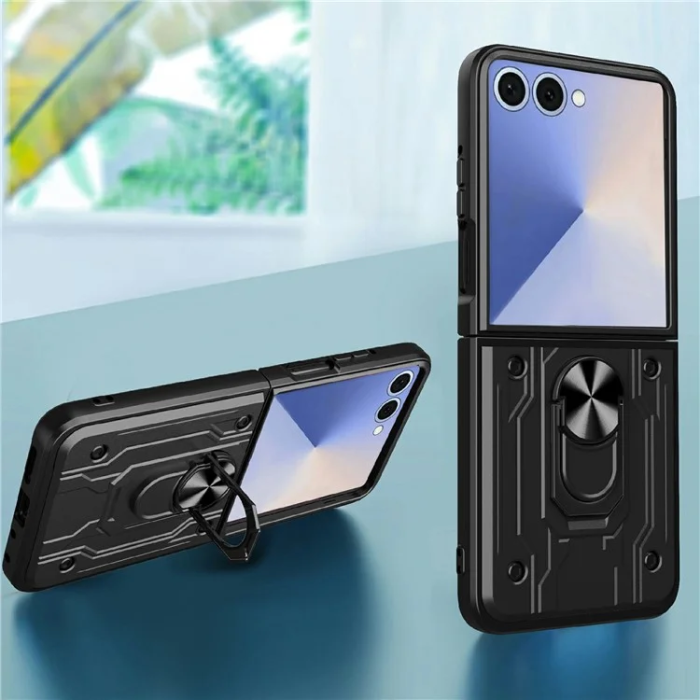 A-One Brand - Galaxy Z Flip 7 Mobilskal Kickstand - Svart