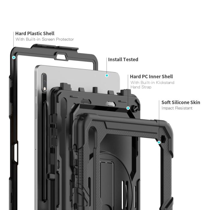 Tech-Protect - Tech-Protect Galaxy Tab S7 Plus/S8 Plus/S7 FE Skal - Svart