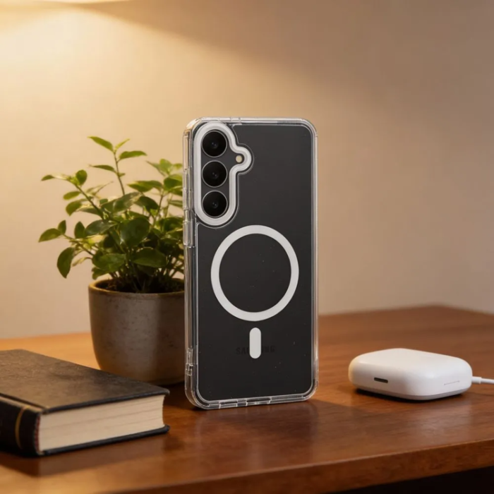 A-One Brand - Mobilskal För Galaxy A17 MagSafe Frame Clear Hybrid - Clear