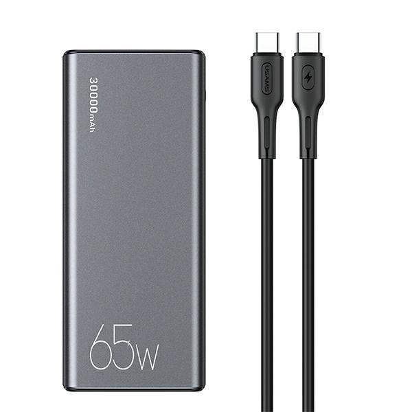 USAMS Powerbank 30000mAh 65W 2xUSB-A 1xUSB-C Med USB-C Kabel | 505295 | AlltMobil