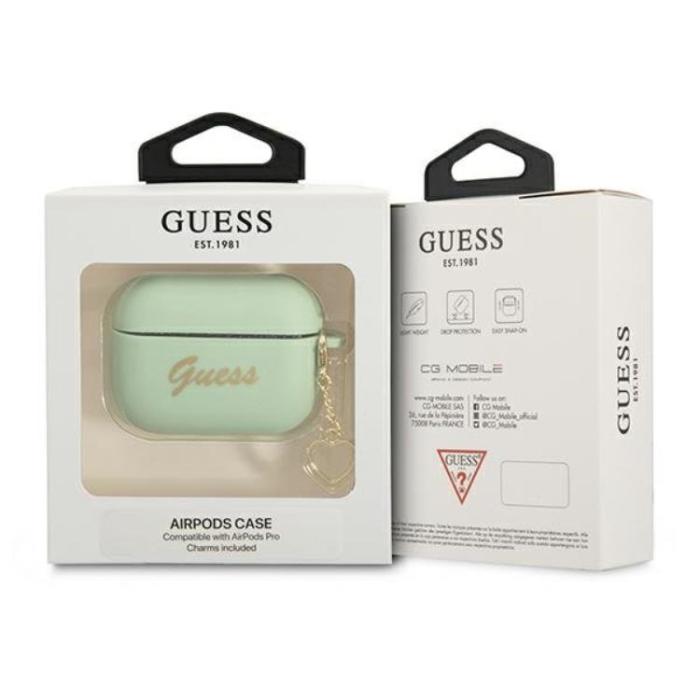 Guess - Guess AirPods Pro Skal Silicone Charm Heart Collection - Grön