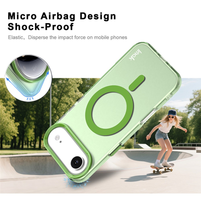 Imak - IMAK iPhone 17 Air Mobilskal MagSafe Anti Drop - Grön