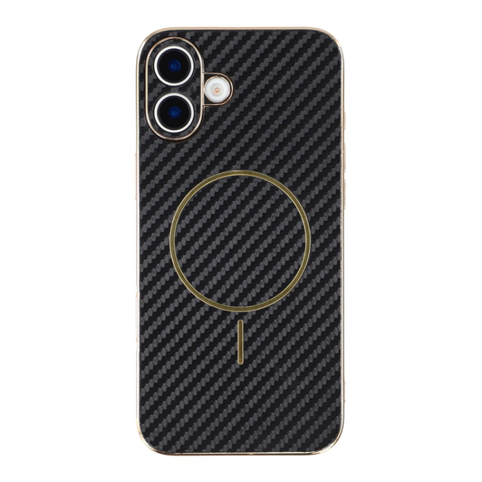 A-One Brand - iPhone 17 Mobilskal MagSafe Carbon Fiber Electroplated - Svart