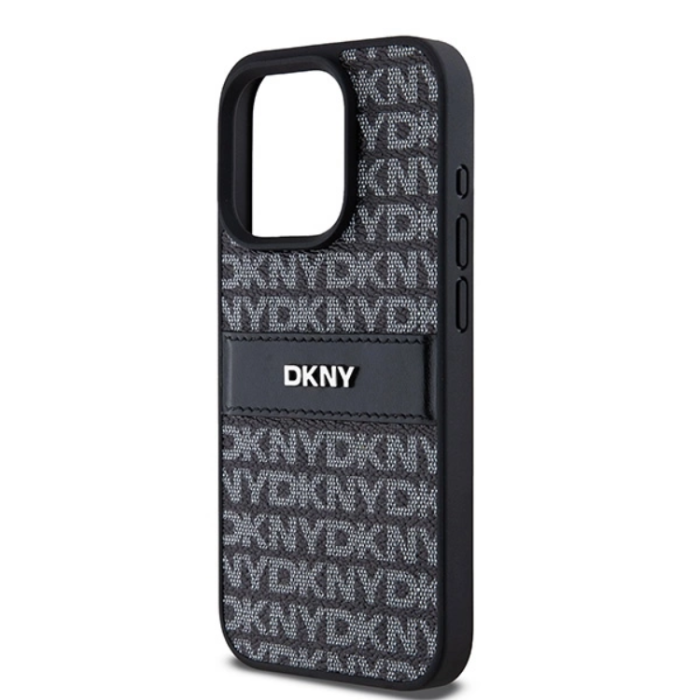 DKNY - DKNY iPhone 15 Pro Mobilskal Läder Mono Stripe & Metal Logo