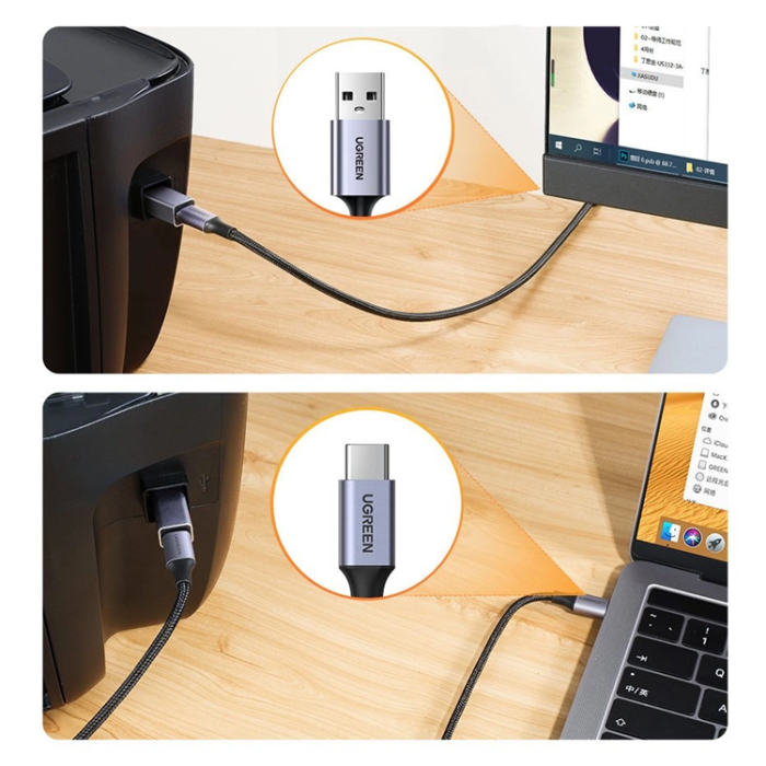 Ugreen - Ugreen Adapter USB Typ C - USB Typ B - Grå
