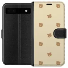 Gustaf - Pl&aring;nboksfodral till Google Pixel 6a med Bj&ouml;rnm&ouml;nster