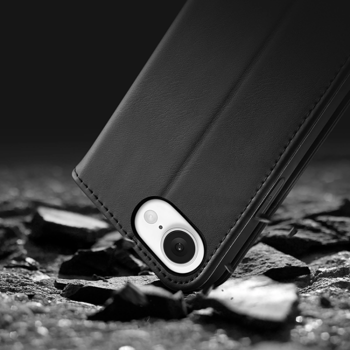 Dux Ducis - Dux Ducis iPhone 16e Plånboksfodral Äkta Läder Hivo - Svart