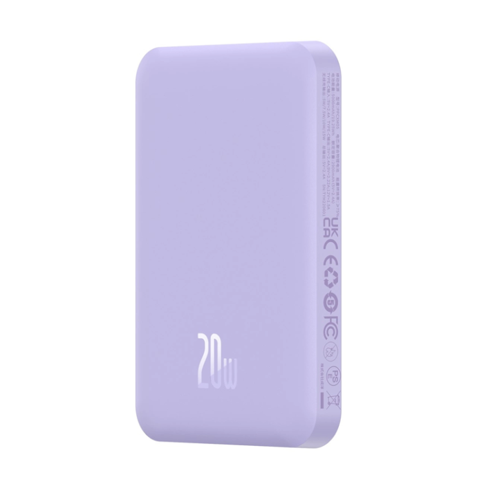BASEUS - Baseus Powerbank 5000mAh 20W Mini Med USB-C Kabel - Lila