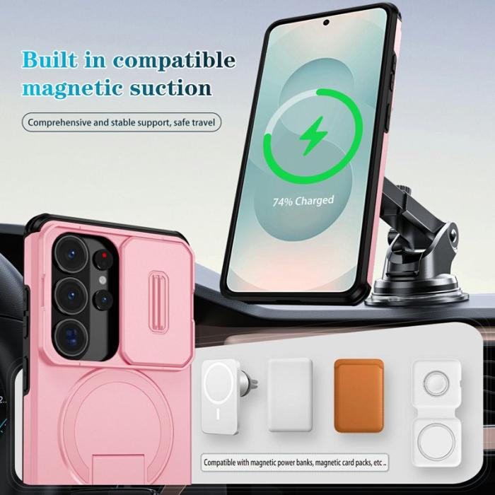 OEM - Mobilskal för Samsung Galaxy S26 Ultra Magnetiskt Kickstand - Rosa