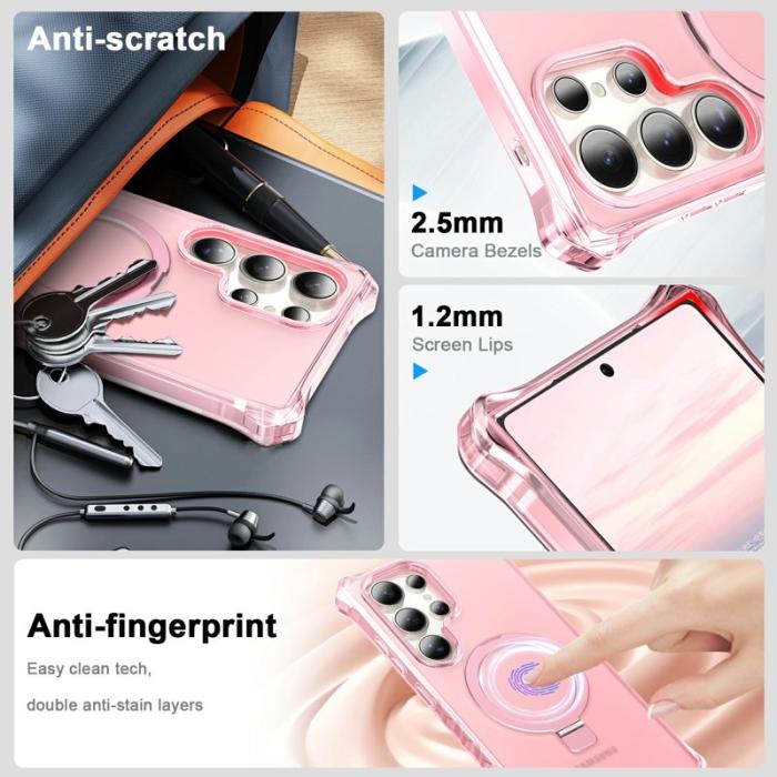 OEM - Mobilskal för Samsung Galaxy S26 Ultra Magnetiskt Kickstand - Rosa