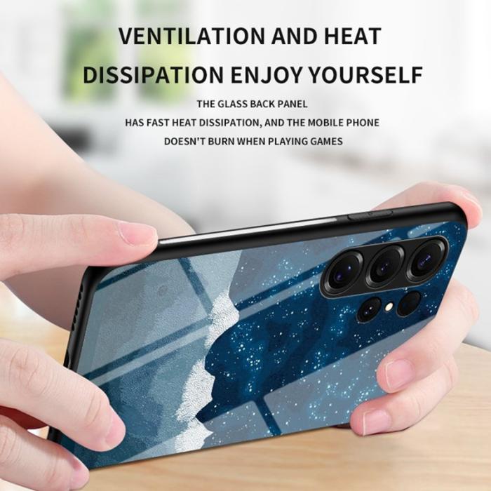 OEM - Mobilskal för Samsung Galaxy S26 Ultra Härdat glas - Ljus stjärnhimmel