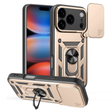 Amorus - AMORUS iPhone 17 Pro Mobilskal Med Kameralinsreglage - Guld