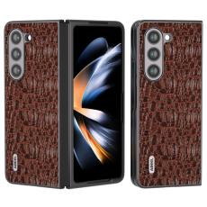 ABEEL - ABEEL Mobilskal till Samsung Galaxy Z Fold5 i &auml;kta l&auml;der - Brun