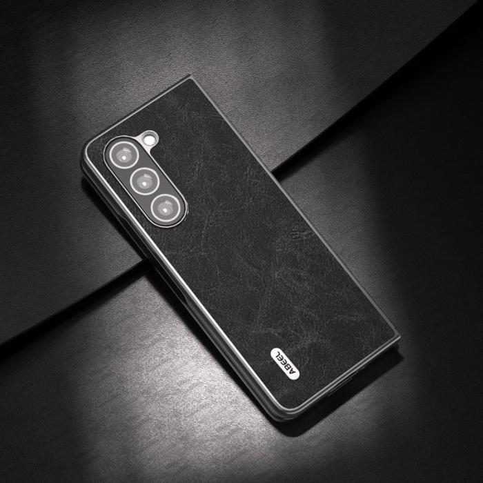 ABEEL - ABEEL Samsung Galaxy Z Fold5 Fodral Anti-Slip Konstläder Svart