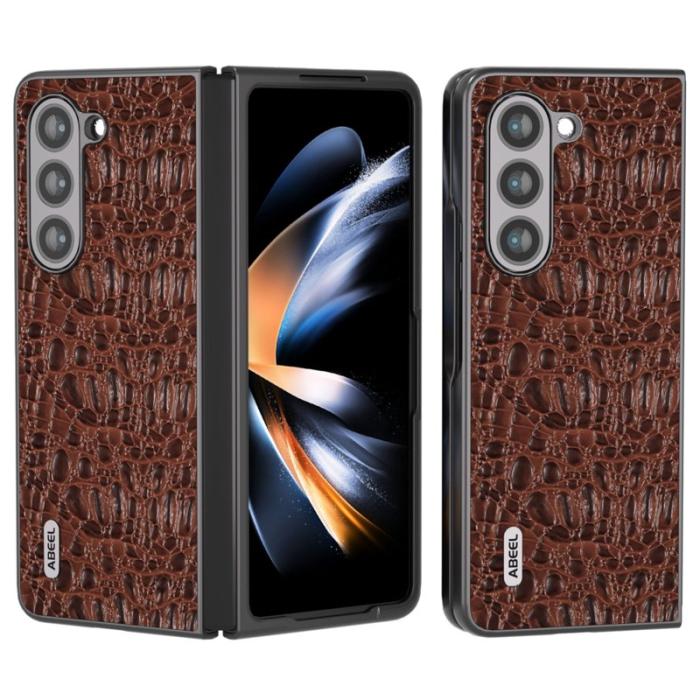 ABEEL - ABEEL Mobilskal till Samsung Galaxy Z Fold5 i äkta läder - Brun