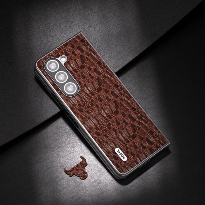 ABEEL - ABEEL Mobilskal till Samsung Galaxy Z Fold5 i äkta läder - Brun