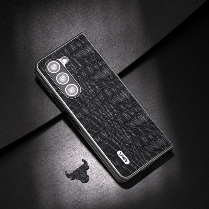 ABEEL - ABEEL Mobilskal till Samsung Galaxy Z Fold5 i äkta läder - Svart
