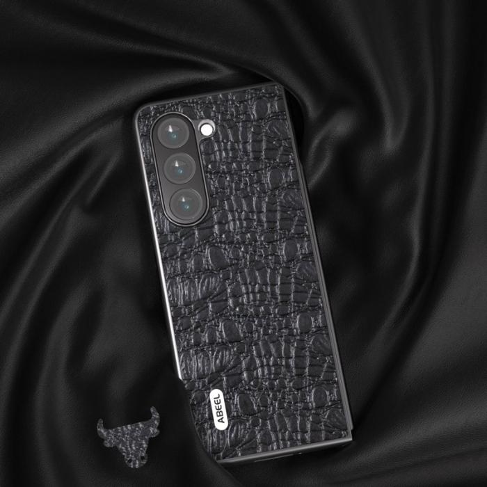 ABEEL - ABEEL Mobilskal till Samsung Galaxy Z Fold5 i äkta läder - Svart