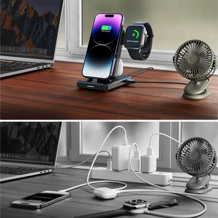 Joyroom - Joyroom 4-in-1 Trådlös Laddare iPhone, Apple Watch, Airpods