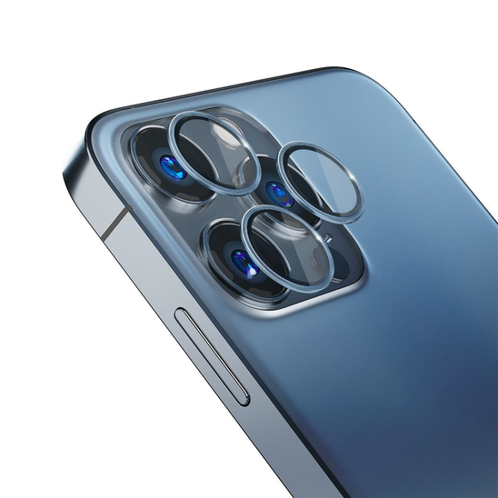 3MK - 3MK iPhone 15 Pro härdat glas Kameraskydd - Blå
