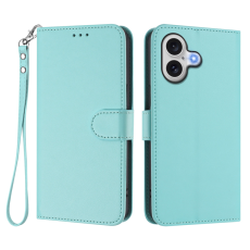 A-One Brand - iPhone 16 Plånboksfodral Läder med Handledsrem - Mintgrön