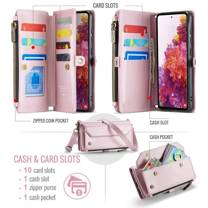 Caseme - CASEME Plånboksfodral Konstläder för Samsung Galaxy S20 FE - Rosa
