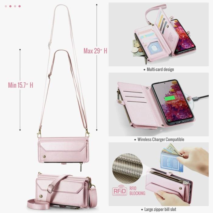 Caseme - CASEME Plånboksfodral Konstläder för Samsung Galaxy S20 FE - Rosa
