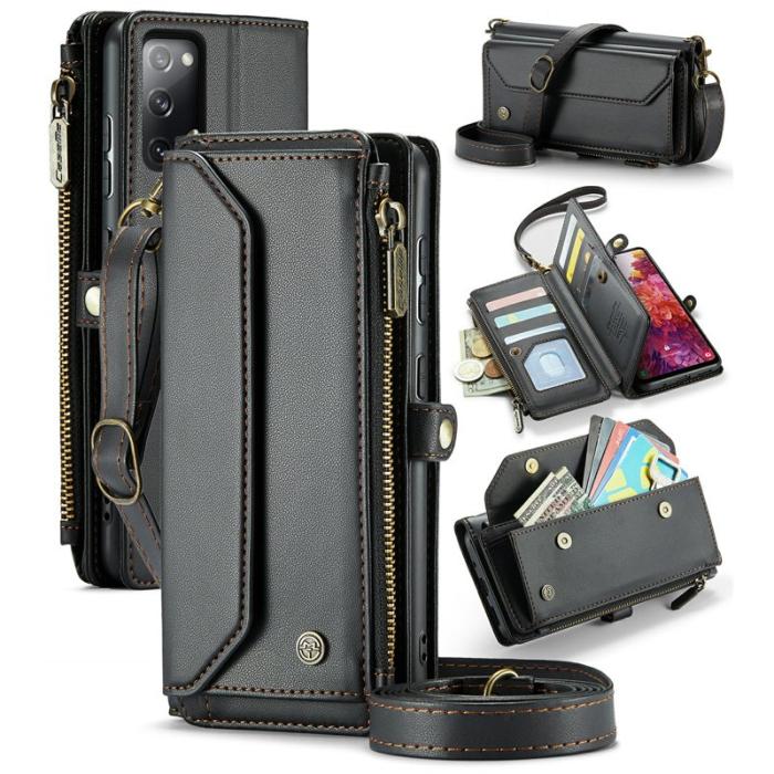 Caseme - CASEME Plånboksfodral Konstläder för Samsung Galaxy S20 FE - Svart