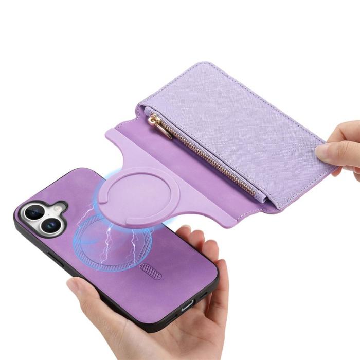 CASENEO - CASENEO iPhone 16 Plus Plånboksfodral Konstläder - Lila