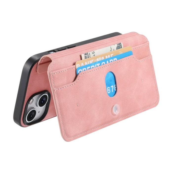 CASENEO - CASENEO iPhone 16 Plus Plånboksfodral Konstläder - Rosa