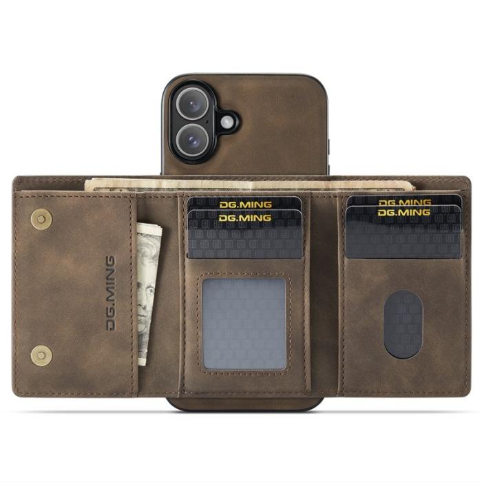 DG.MING - DG.MING M1 Series Mobilskal till iPhone 16 Plus Kickstand Brun