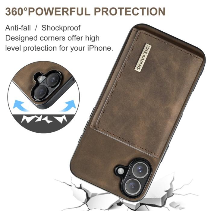 DG.MING - DG.MING M1 Series Mobilskal till iPhone 16 Plus Kickstand Brun