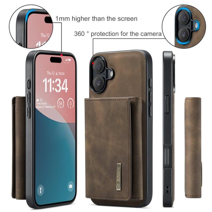 DG.MING - DG.MING M1 Series Mobilskal till iPhone 16 Plus Kickstand Brun