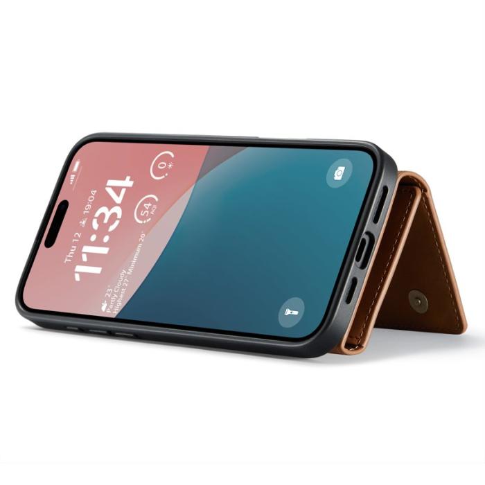DG.MING - DG.MING M1 Series Mobilskal till iPhone 16 Plus Kickstand PU - Brun