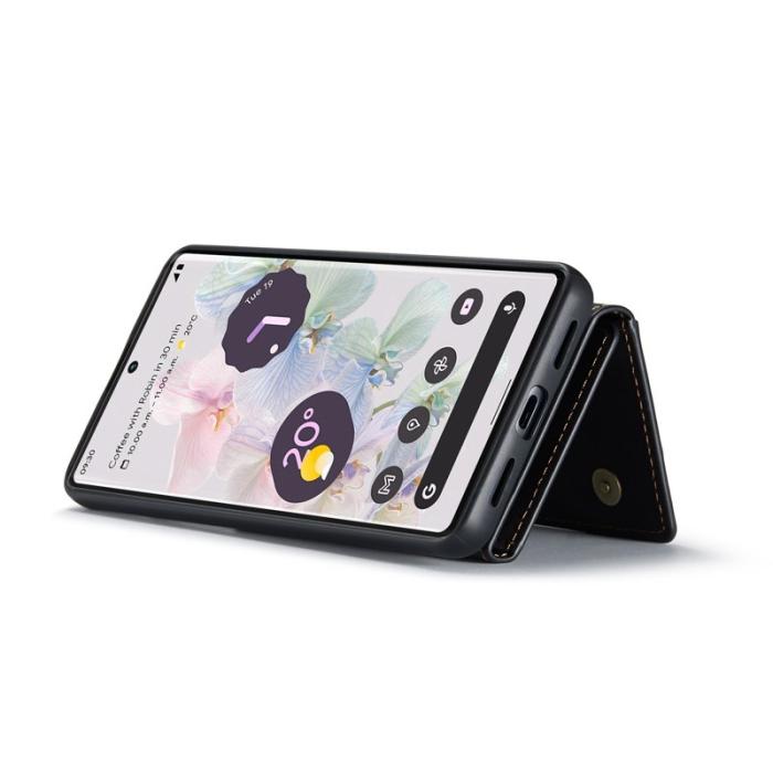 DG.MING - DG.MING Magnetiskt Konstläder Plånboksfodral Google Pixel 7 Pro - Svart