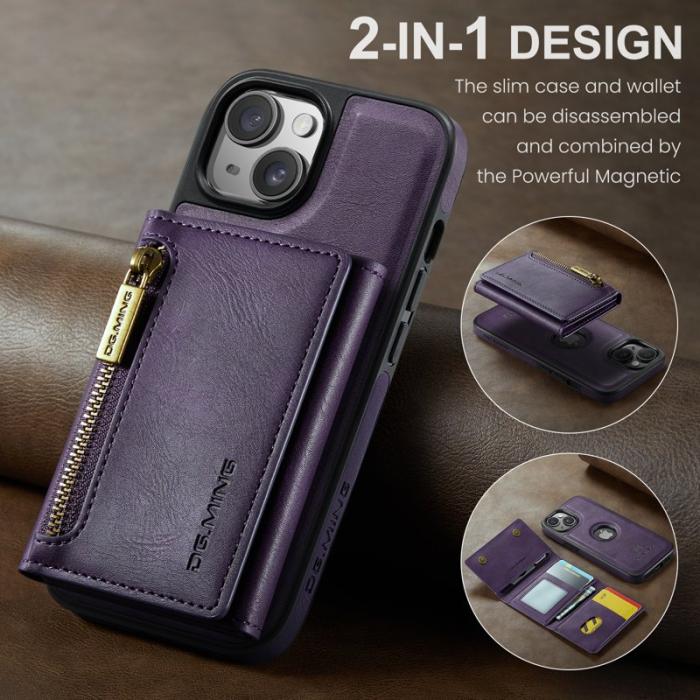 DG.MING - DG.MING M5 Series Mobilskal till iPhone 14 Plus Magnetiskt Konstläder Lila