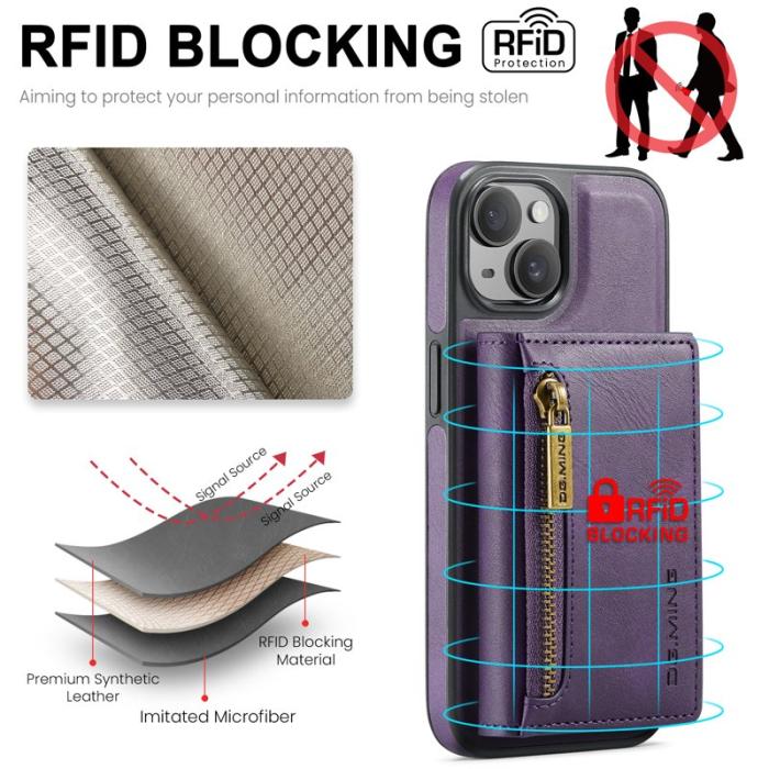 DG.MING - DG.MING M5 Series Mobilskal till iPhone 14 Plus Magnetiskt Konstläder Lila