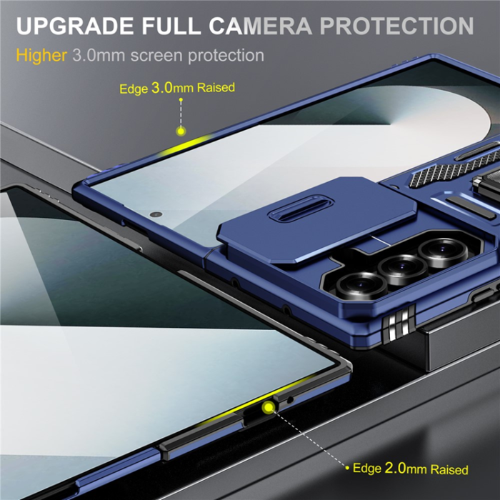 A-One Brand - Galaxy Z Fold7 5G Mobilskal Kickstand Slide - Marinblå