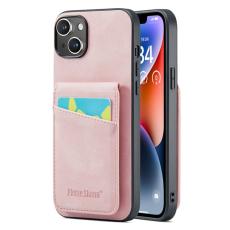 FIERRE SHANN - FIERRE SHANN iPhone 14 Fodral Kickstand RFID-Skydd - Rosa