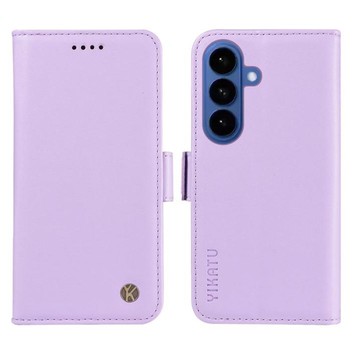YIKATU - YIKATU Samsung Galaxy S26 Plus Plånboksfodral Konstläder Ställ - Lila