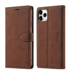 FORWENW - FORWENW iPhone 12 mini Pl&aring;nboksfodral i Konstl&auml;der - Brun