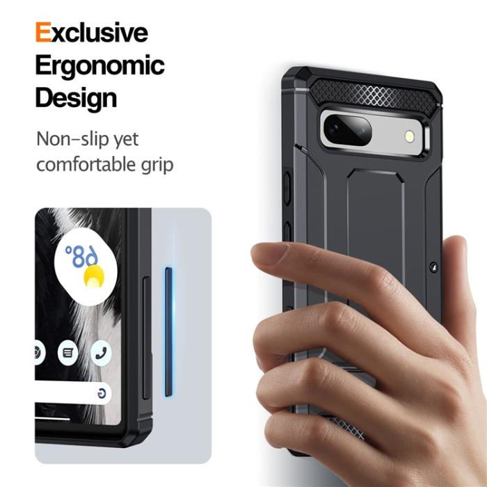 OEM - Google Pixel 7a Mobilskal Kickstand Shockproof - Svart