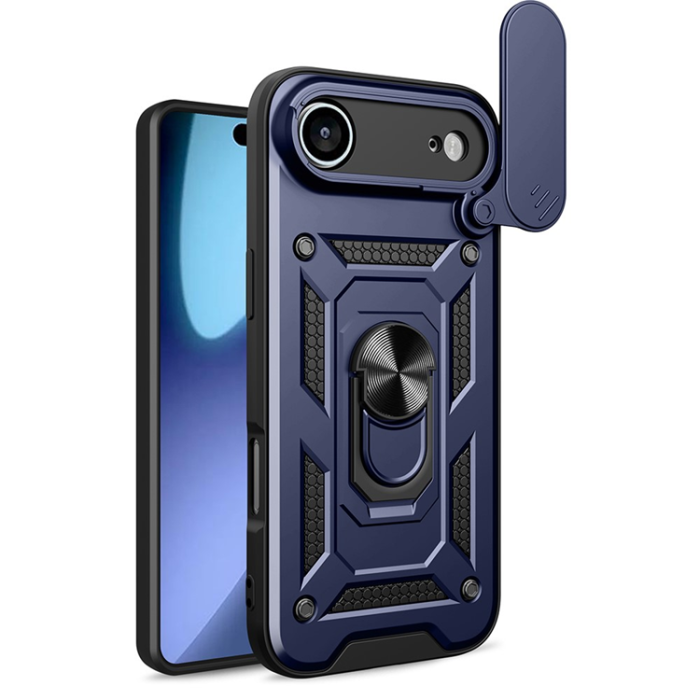 Amorus - AMORUS iPhone Air Mobilskal Med Kameralinsreglage - Blå