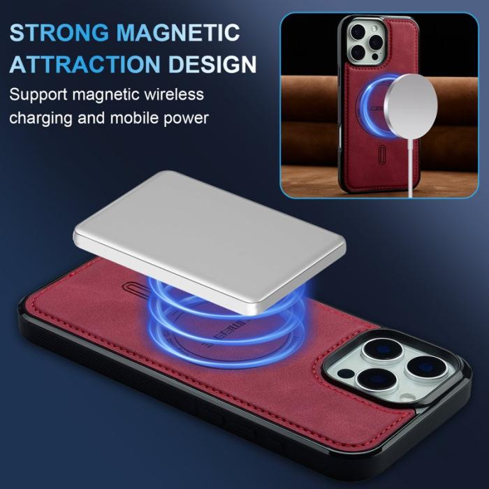 LC.imeeke - LC.IMEEKE L6 iPhone 14 Pro Max Fodral KonstLäder - Röd