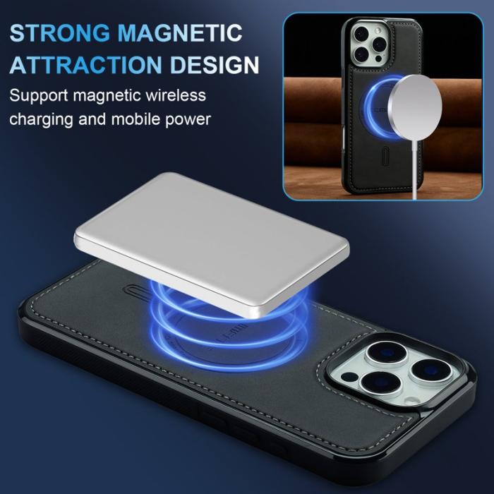 LC.imeeke - LC.IMEEKE L6 iPhone 14 Pro Max Fodral KonstLäder - Svart