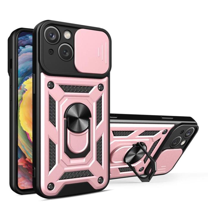 OEM - iPhone 15 Plus Mobilskal Camshield Hybrid Armor - Rosa