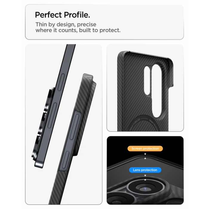 Spigen - Spigen Mobilskal För Galaxy S26 Ultra Magsafe Airskin Aramid - Svart