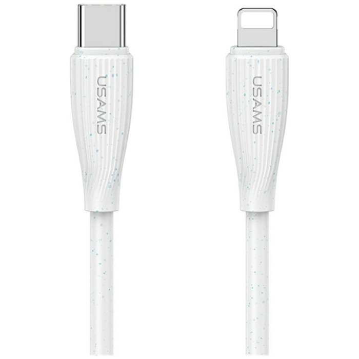 USAMS - Usams USB-C Till Lightning Kabel 1m Green Series - Vit