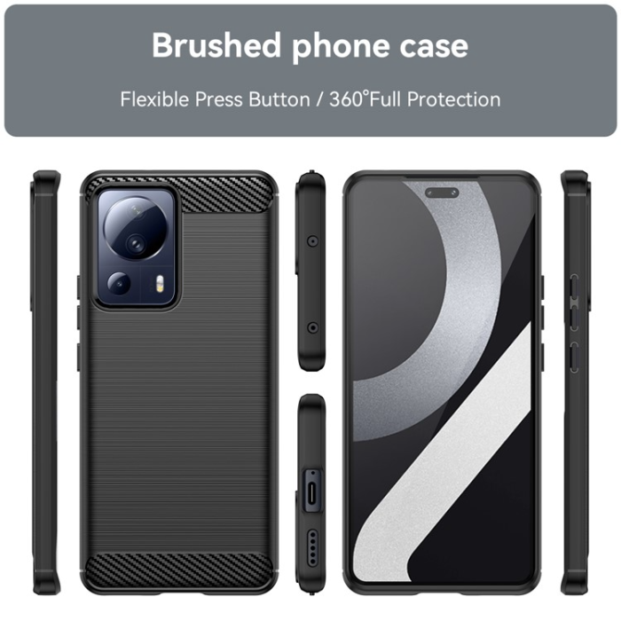 A-One Brand - Xiaomi 13 Lite Mobilskal Carbon Fiber - Svart