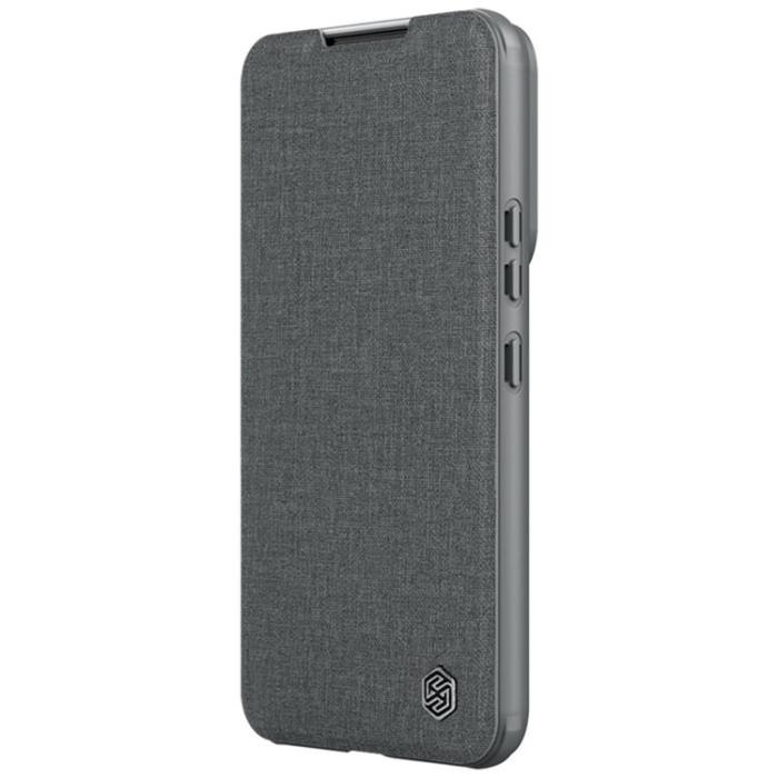 UTGATT1 - Nillkin Galaxy S23 Plånsboksfodral Qin Cloth Pro - Grå